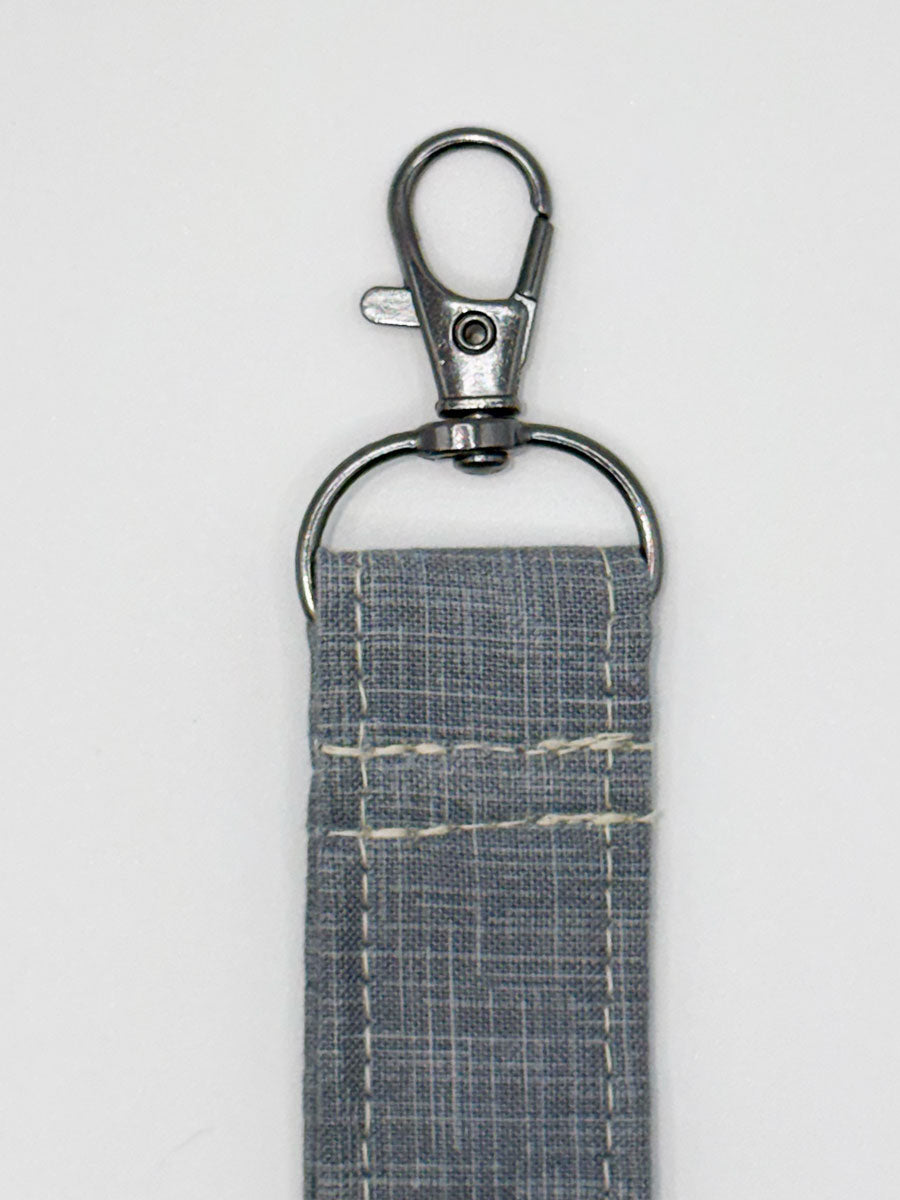 Key Fobs - Fabric // Slate Windowpane Grid