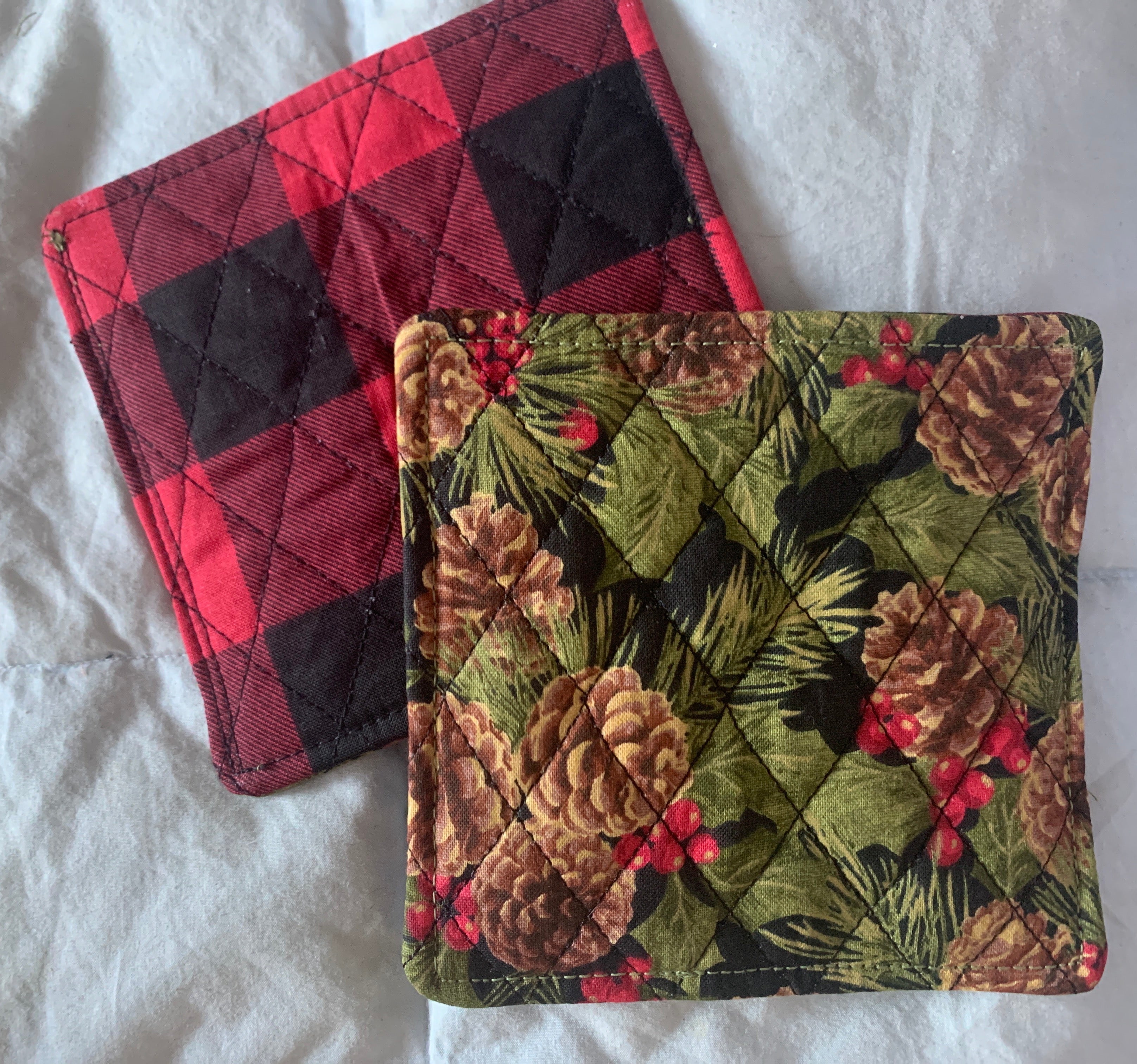 Reversible Quilted Coasters (Set of 2 or 4) // Made to Order