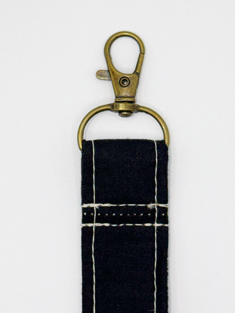 Key Fobs - Fabric // Lattice & Floral Mix on Black
