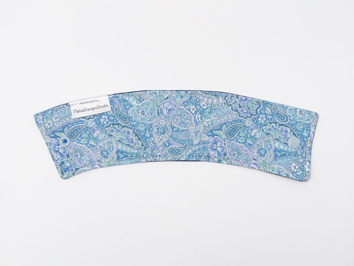 Coffee Sleeve // Blue Paisley & Blue Accent
