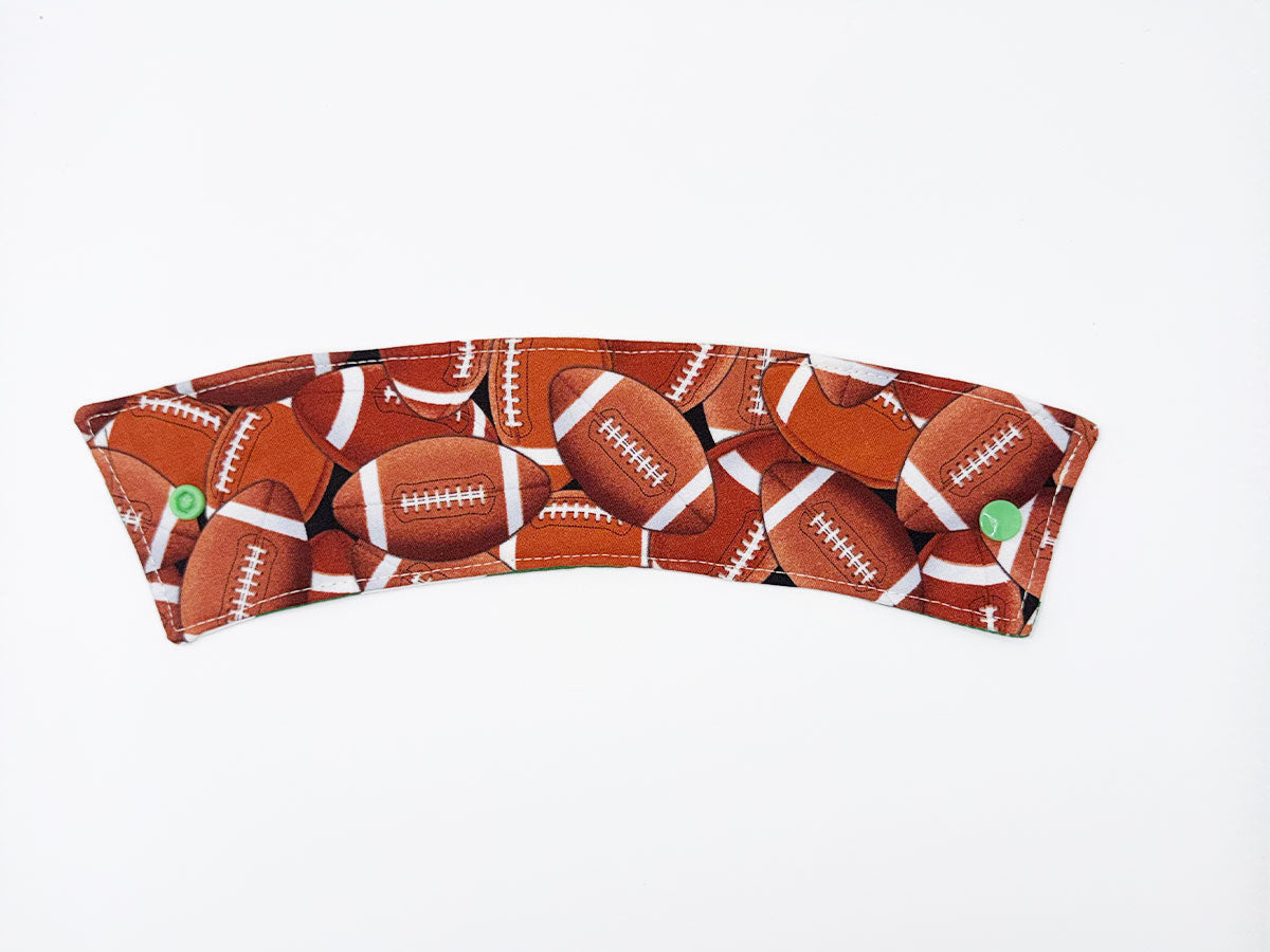 Coffee Sleeve // Footballs & Green Stripes