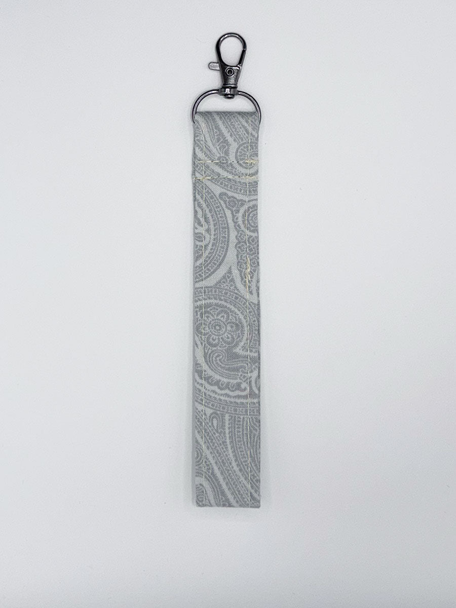 Key Fobs - Fabric // Grey Paisley