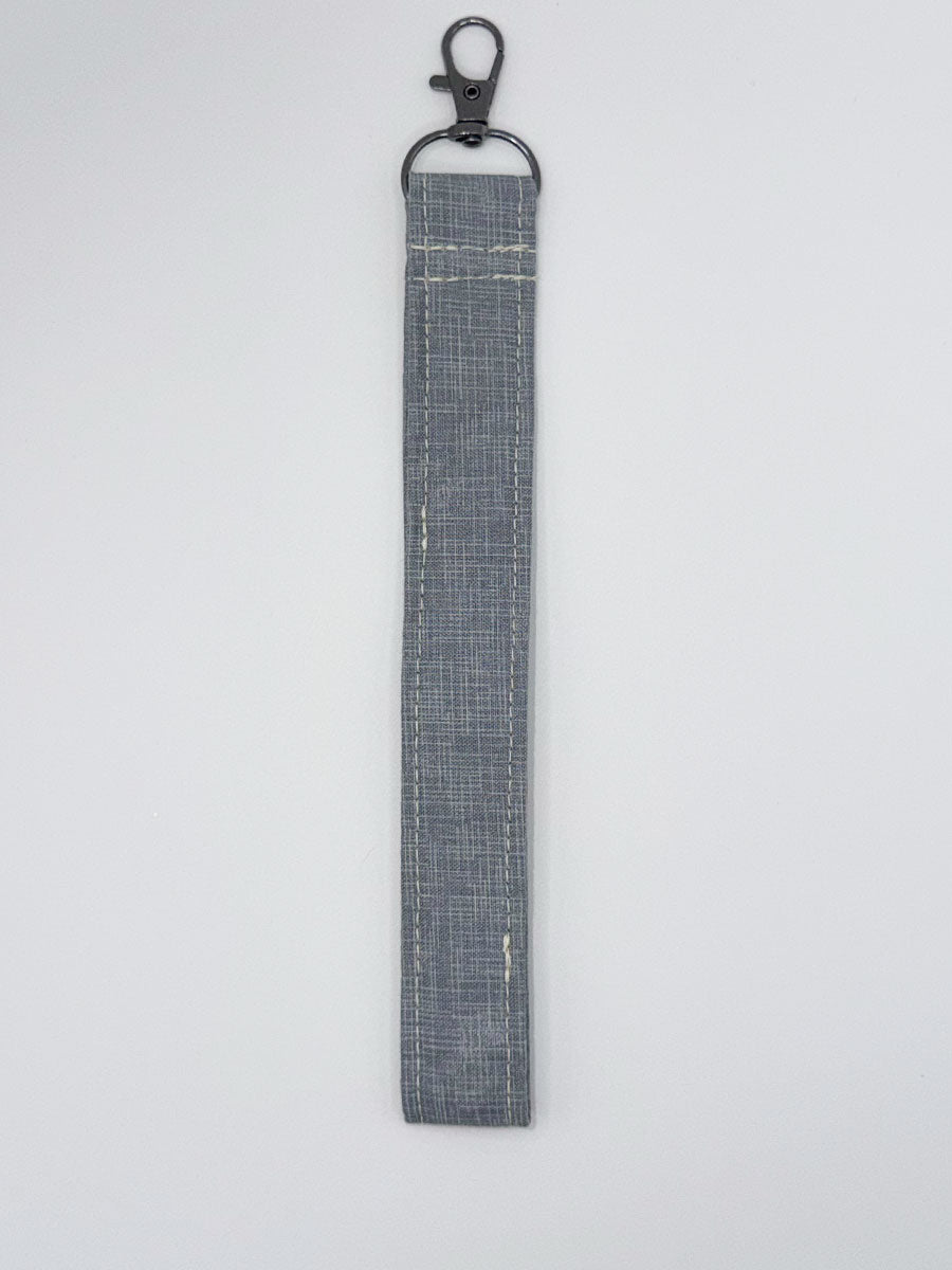 Key Fobs - Fabric // Slate Windowpane Grid
