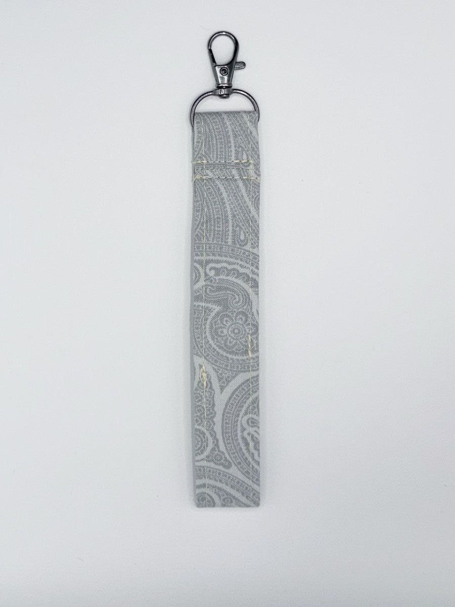 Key Fobs - Fabric // Grey Paisley
