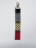 Key Fobs - Fabric // Lattice & Floral Mix on Black