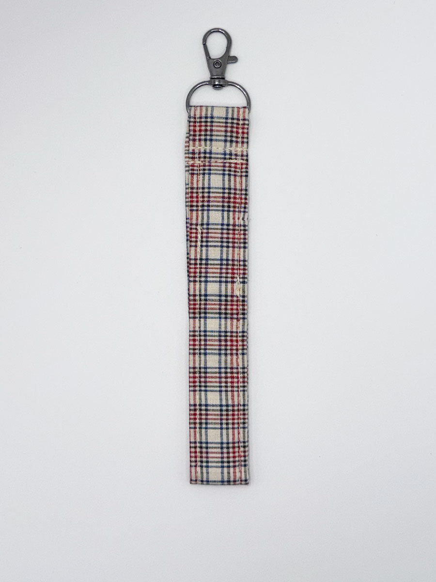 Key Fobs - Fabric // Classic Red & Navy Prep Plaid