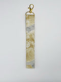 Key Fobs - Fabric // Gold Skulls on Marble
