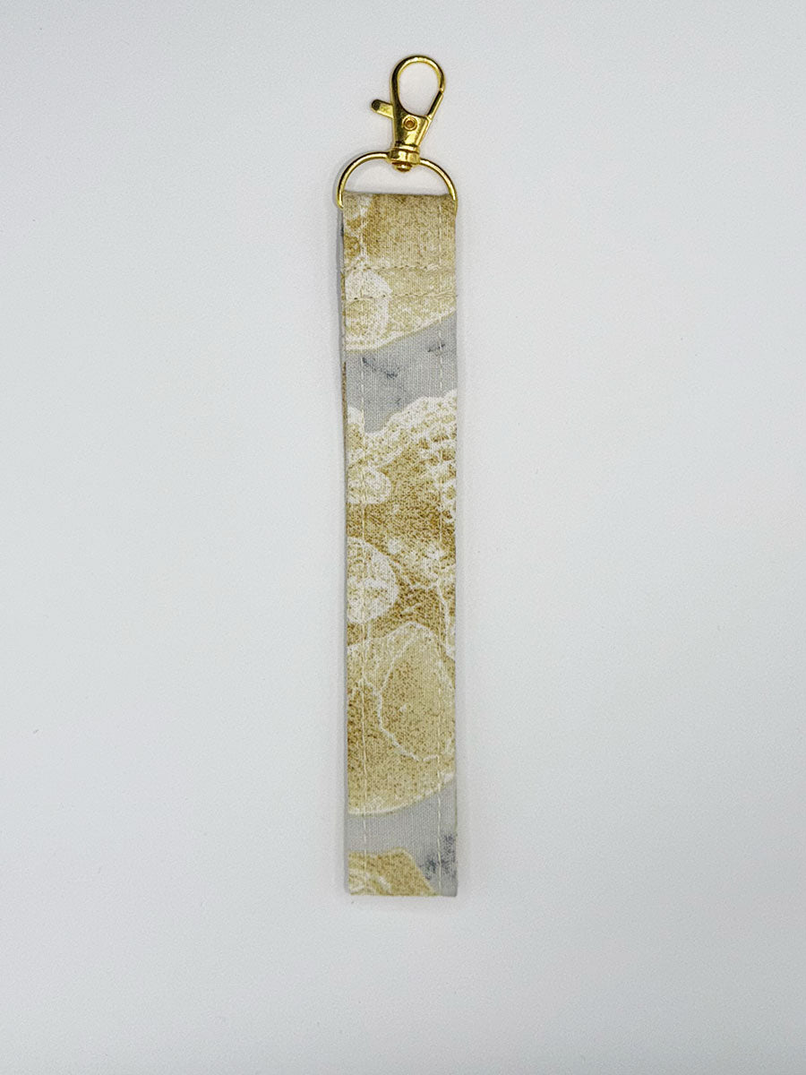 Key Fobs - Fabric // Gold Skulls on Marble