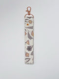 Key Fobs - Fabric // Purple Flowers on White