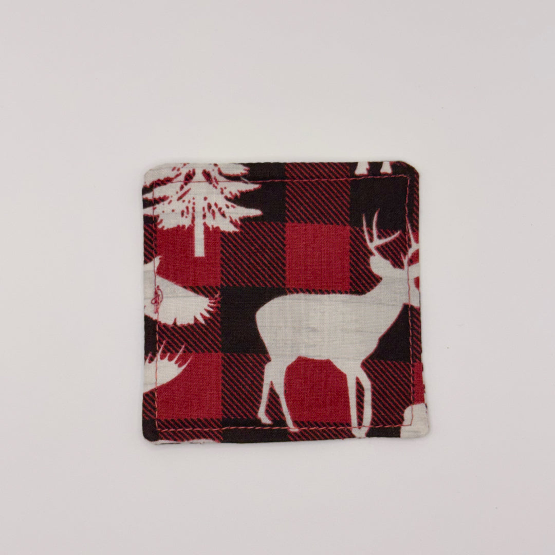 Fabric Bookmark // Nature on Plaid with Feathers