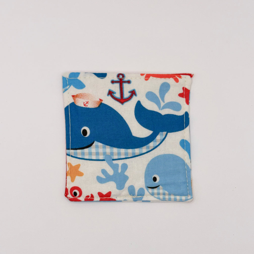 Fabric Bookmark // Whales with Red dots