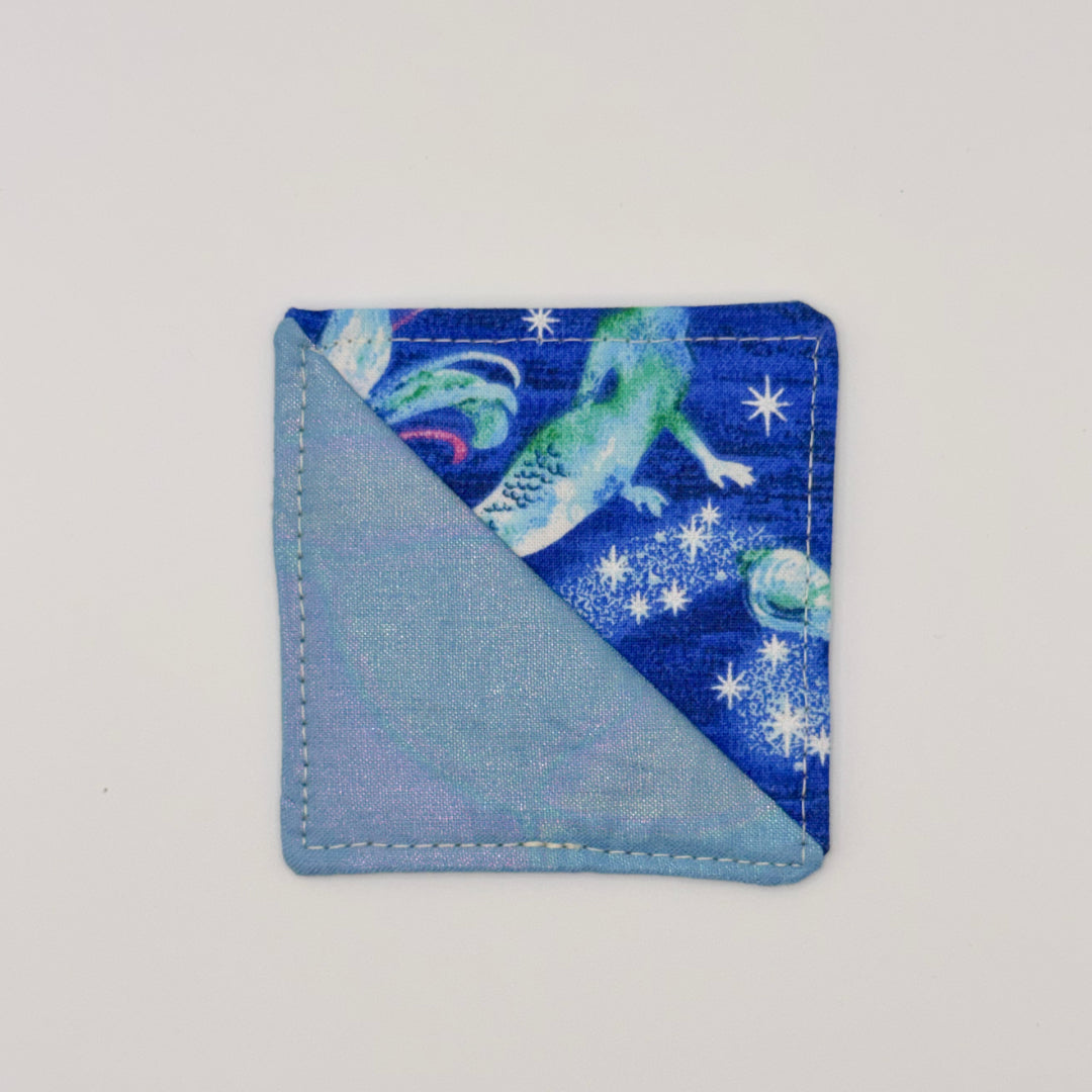 Fabric Bookmark // Mermaid blue with Mermaids