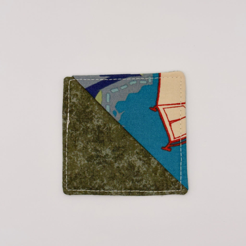 Fabric Bookmark // Mossy green with Camping vibes