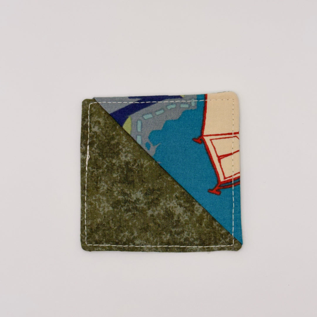 Fabric Bookmark // Mossy green with Camping vibes