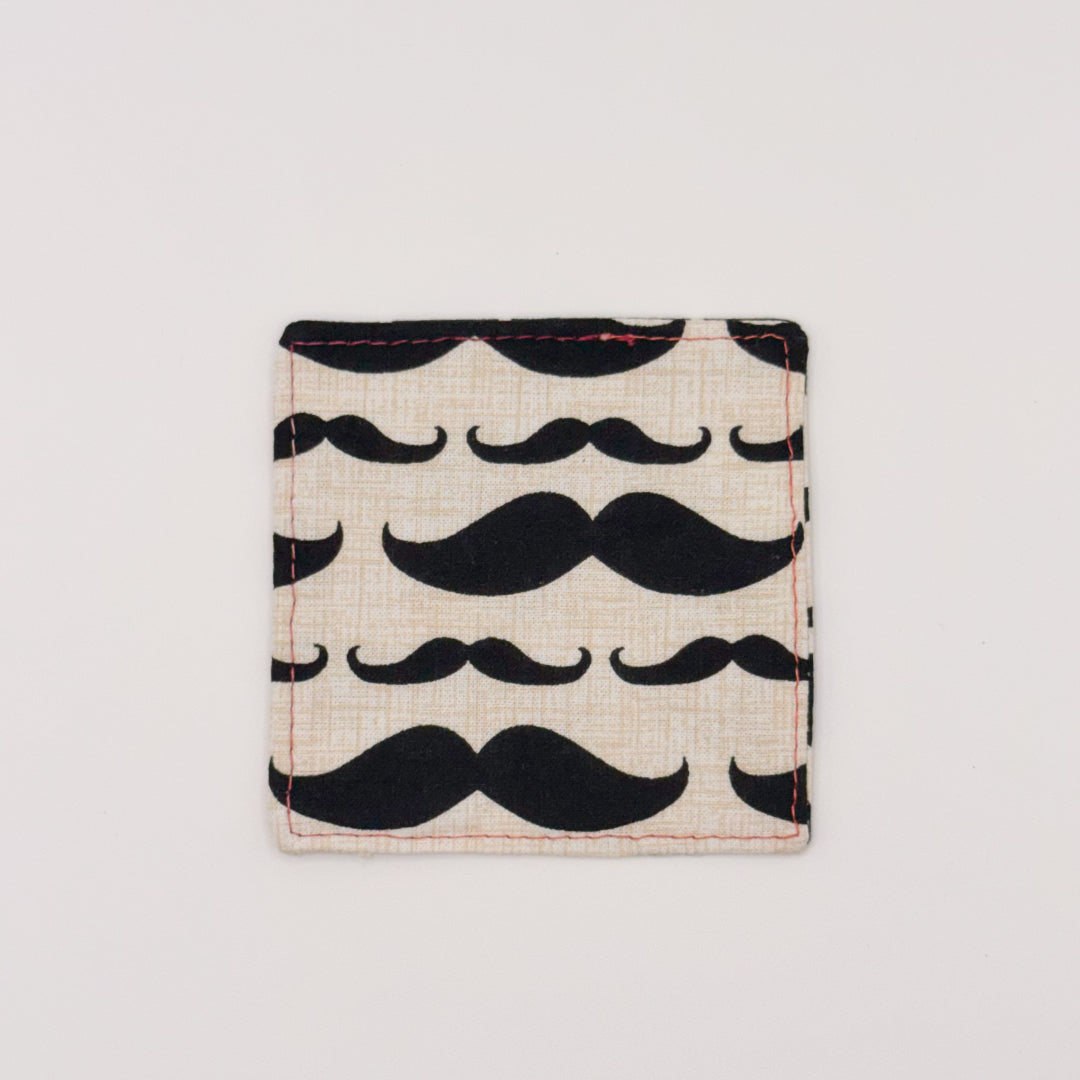 Fabric Bookmark // Mustache with Red plaid