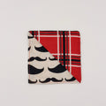 Fabric Bookmark // Mustache with Red plaid