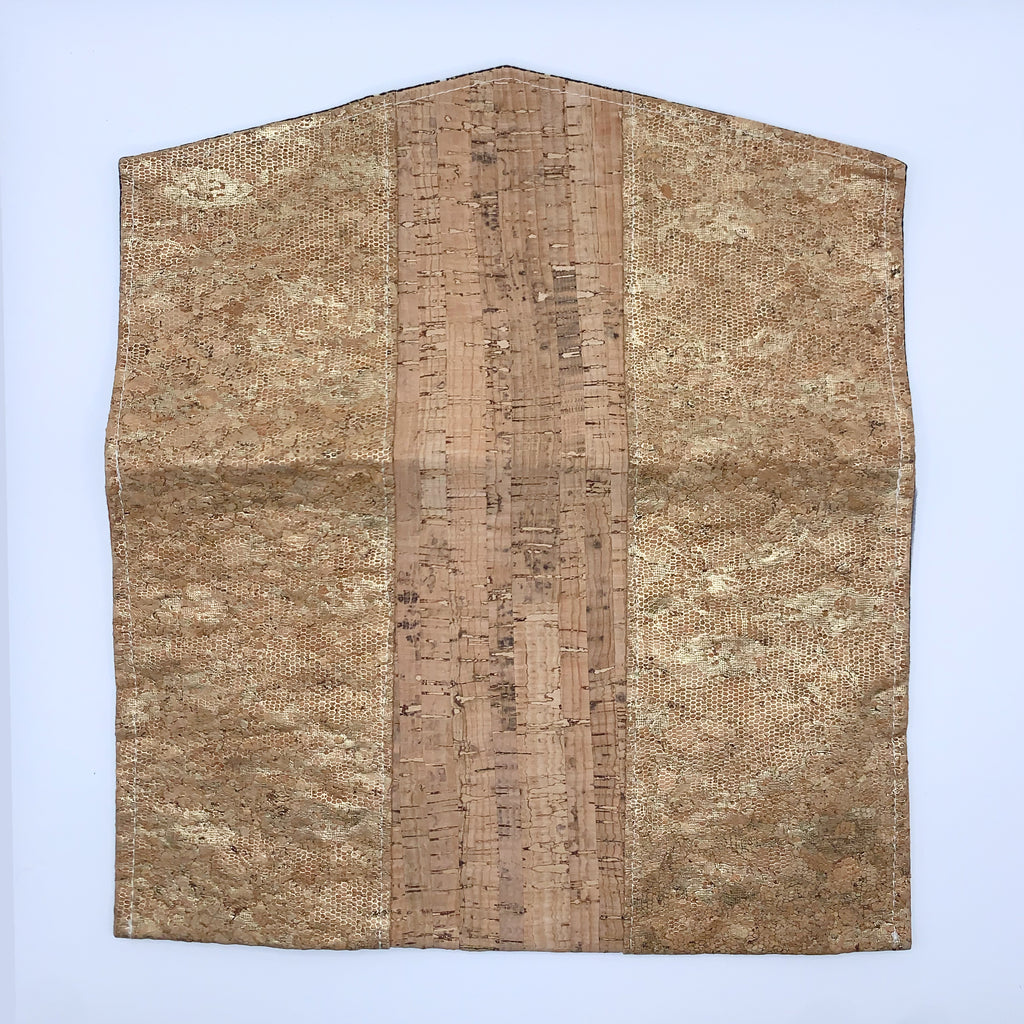 Cork Clutch // Gold Embellished & Natural Cork