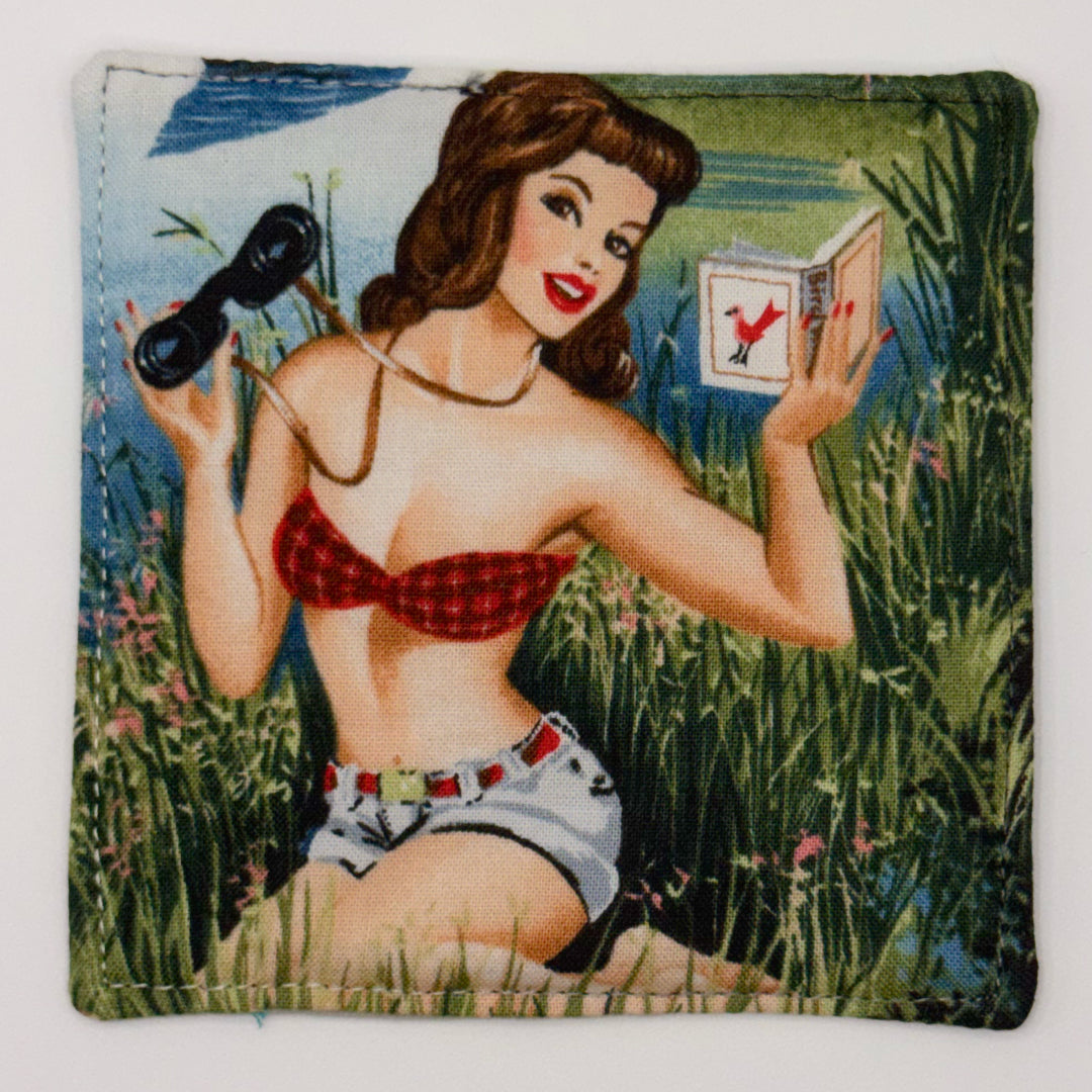 Fabric Coasters (Set of 4) // Pin-Up Women in Nature